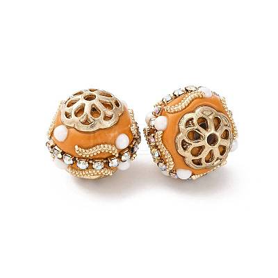 Handmade Resin Indonesia Round Beads IPDL-P005-16KCG-01-1