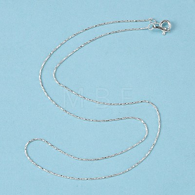 Silver Color Plated Brass Chain Necklaces for Women X-NJEW-D077-S-1