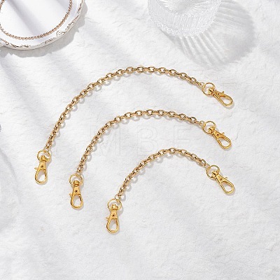 3Pcs 3 Styles 304 Stainless Steel Cable Chain Bag Extender Chains FIND-JF00158-1