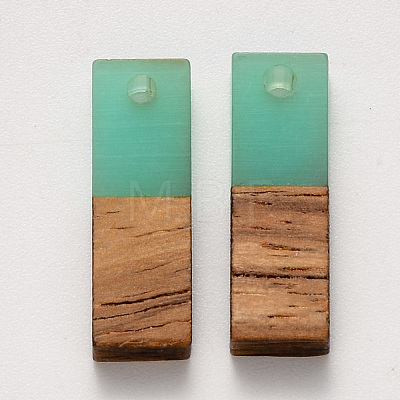 Transparent Resin & Walnut Wood Pendants X-RESI-S358-79B-B03-1