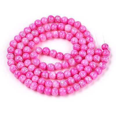 Drawbench Glass Round Beads GLAD-WH0001-01-20-1
