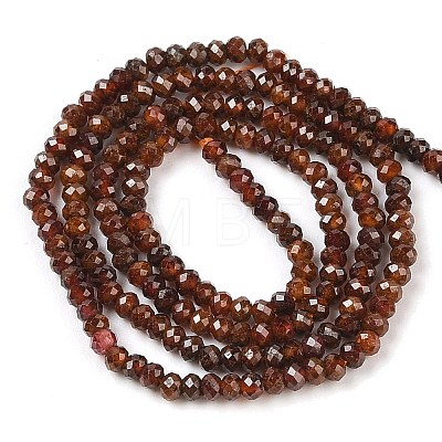 Faceted Rondelle Natural Garnet Bead Strands G-I156-08A-1