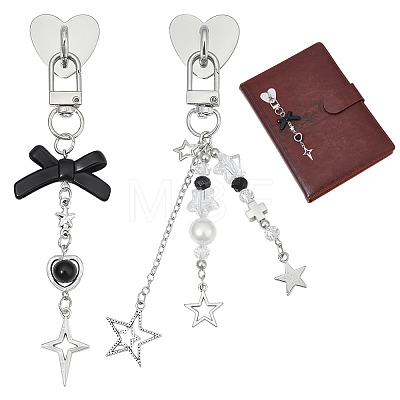 2Pcs Alloy Pendant Decorations HJEW-ME00101-1