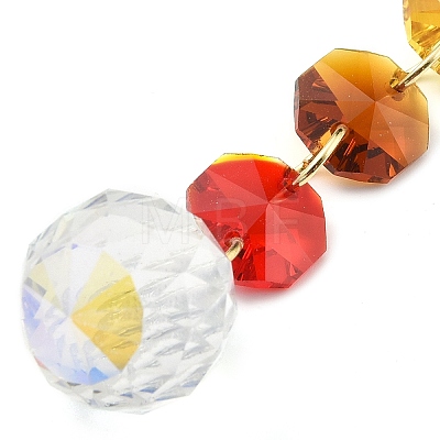 4Pcs 4 Styles Glass Octagonal Bead Hanging Suncatchers HJEW-JM02215-02-1