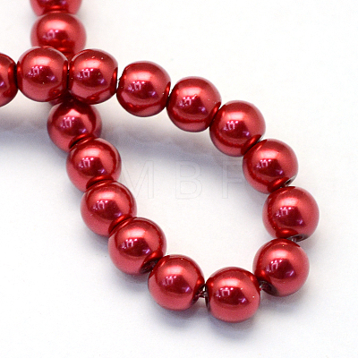 Baking Painted Pearlized Glass Pearl Round Bead Strands X-HY-Q003-10mm-51-1