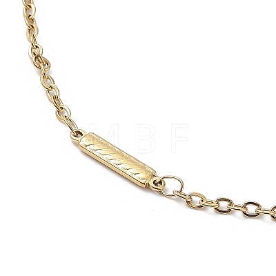 Ion Plating(IP) 304 Stainless Steel Rectangle Link Chain Necklace NJEW-K249-04G-1