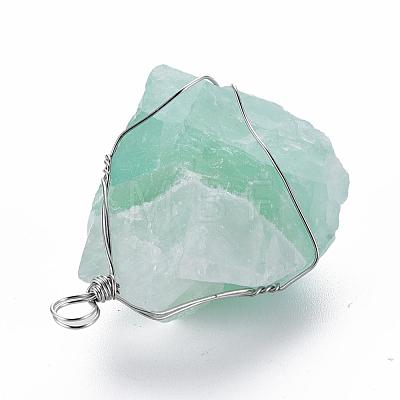 Natural Fluorite Pendants G-Q993-03-1