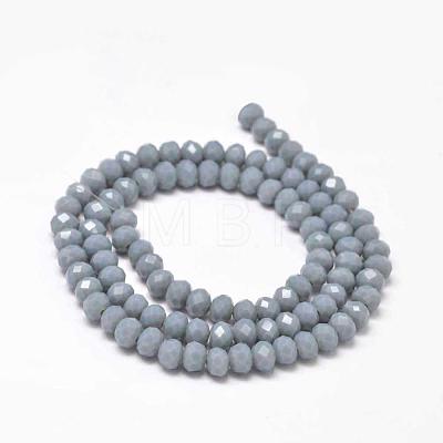 Faceted Rondelle Glass Beads Strands GLAA-I033-6mm-21-1