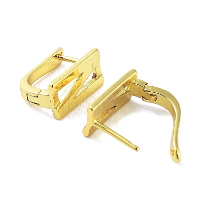 Brass Letter Stud Earrings for Women EJEW-A038-01N-G-1