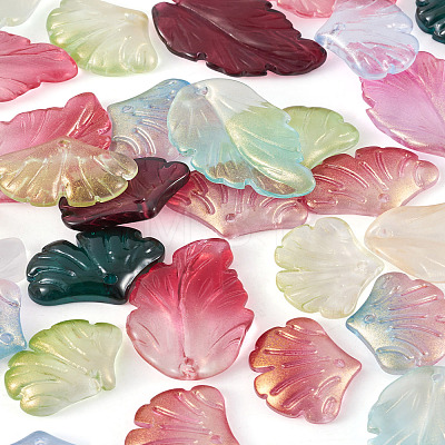 140Pcs 14 Style Transparent Baking Painted Glass Pendants LAMP-TA0001-02-1