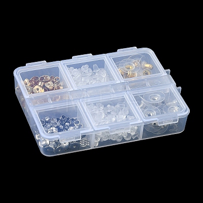 328Pcs 5 Style Brass & Plastic & 304 Stainless Steel Ear Nuts FIND-FS0001-86-1