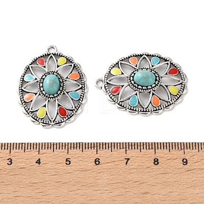 Bohemia Tibetan Style Alloy & Enamel & Synthetic Turquoise Pendants LS-FIND-T074-05AS-1