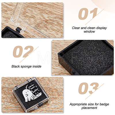 Plastic Badge Storage Gift Box CON-WH0099-06A-1