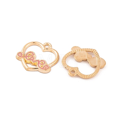 Light Gold Plated Alloy Enamel Pendants FIND-Q100-07KCG-1