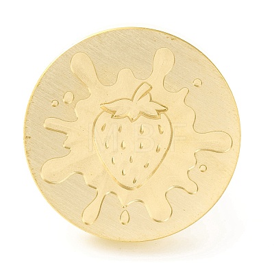 Golden Tone Round Wax Seal Brass Stamp Heads AJEW-Z034-01G-14-1