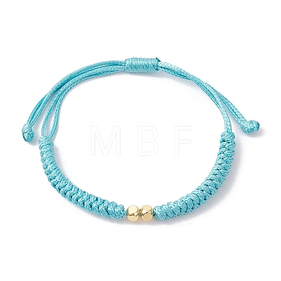 Brass Braided Bead Bracelet BJEW-JB09974-1