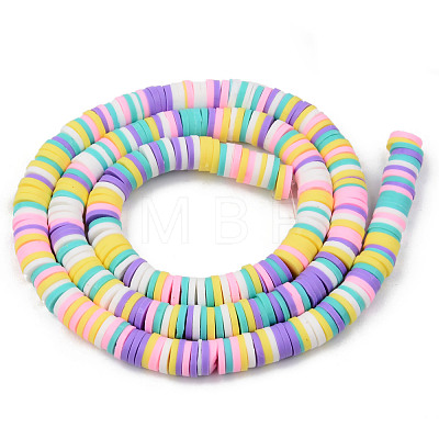 Handmade Polymer Clay Beads Strands CLAY-R089-6mm-107-1