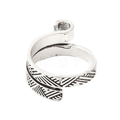 Alloy Wrapped Cuff Ring RJEW-G286-01AS-1