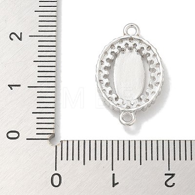 Rack Plating Brass Clear Cubic Zirconia Religion Oval Virgin Mary Connector Charms KK-L224-097P-1