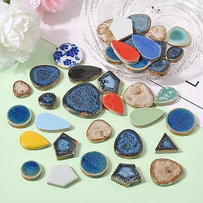 Mosaic Tiles Porcelain Cabochons DIY-YWC0009-01A-1