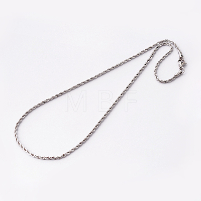 Non-Tarnish 304 Stainless Steel Rope Chain Necklaces X-STAS-O056-B-10-1