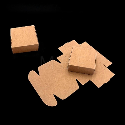 30Pcs Eco-Friendly Square Folding Kraft Paper Shipping Box CON-CJ0001-17-1
