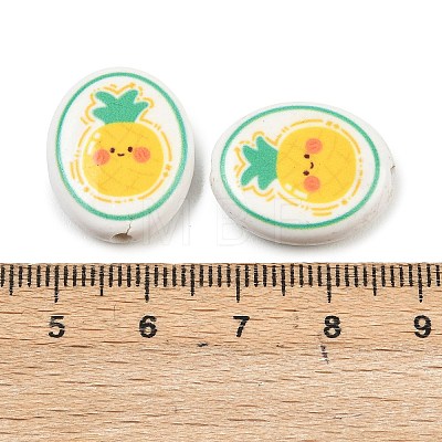 Printed Handmade Porcelain Beads PORC-B009-01B-1