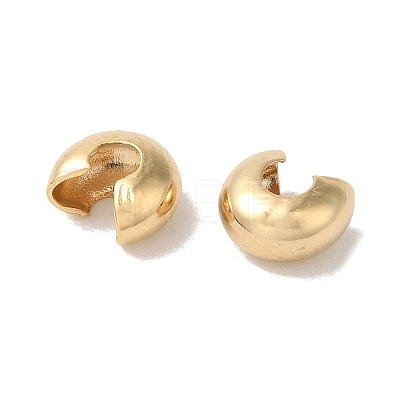 Brass Crimp Bead Cover KK-K383-07D-G-1