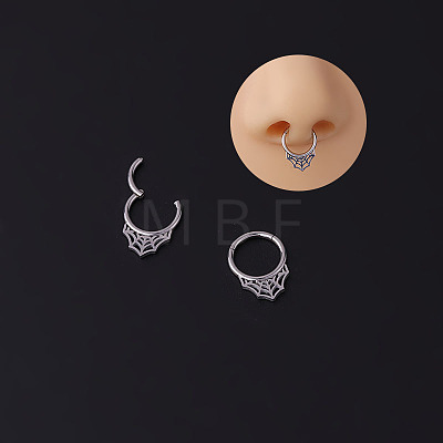 316L Stainless Steel Spider Web Hoop Nose Rings WG66A6F-01-1