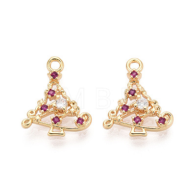 Brass Micro Pave Cubic Zirconia Charms KK-N263-146C-G-1