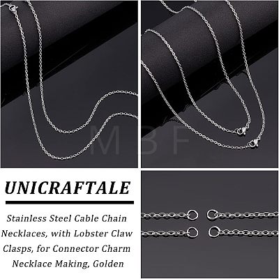 Unicraftale Half Finished 304 Stainless Steel Cable Chain Necklaces STAS-UN0038-66P-1