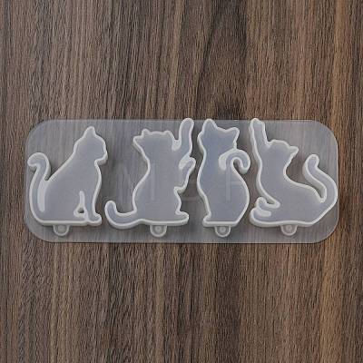 Cat Shape Key Chain Pendant Silicone Molds SIL-B074-01B-1