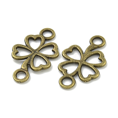 Tibetan Style Alloy Shamrock Connector Charms TIBE-I026-6013AB-1