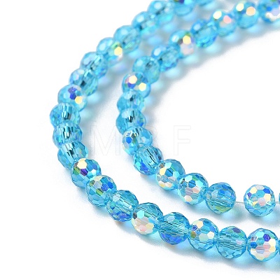 Transparent Electroplate Glass Beads Strands GLAA-Q099-B01-01-1