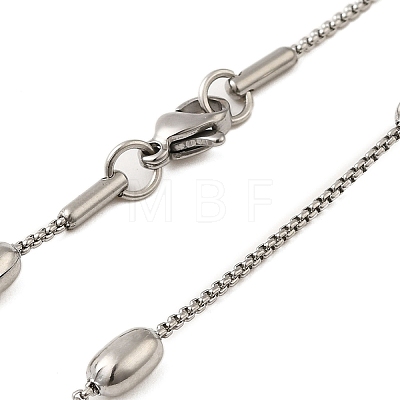 304 Stainless Steel Oval Link Chain Necklaces for Women NJEW-G150-01P-1