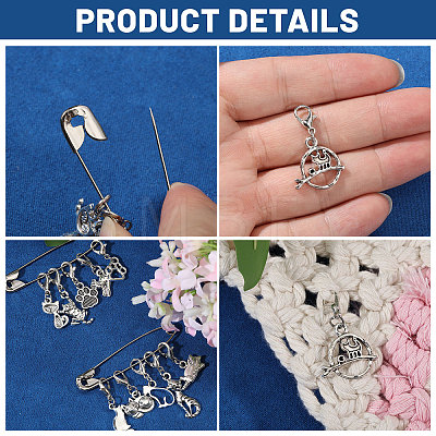 12Pcs 4 Style Iron Brooches HJEW-PH02467-1