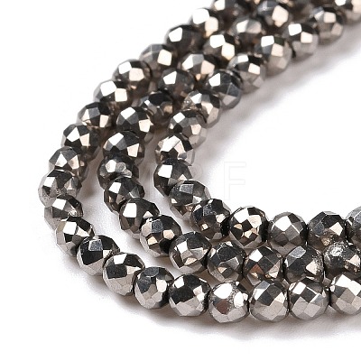 Electroplate Glass Beads Strands GLAA-H021-01B-FP12-1