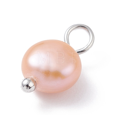 Natural Cultured Freshwater Pearl Charms PALLOY-JF01099-02-1