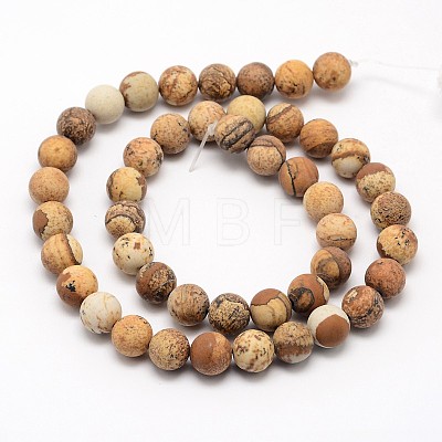 Natural Picture Jasper Beads Strands X-G-D686-4mm-1