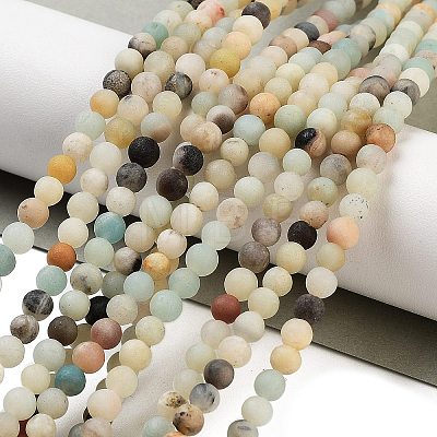 Natural Flower Amazonite Beads Strands X-G-G697-F05-4mm-01-1
