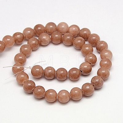 Natural Yellow Jade Beads Strands G-G598-8mm-YXS-27-1