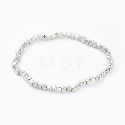 Brass Bead Stretch Bracelets BJEW-JB04402-1