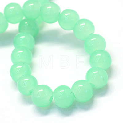 Baking Painted Imitation Jade Glass Round Bead Strands DGLA-Q021-4mm-22-1