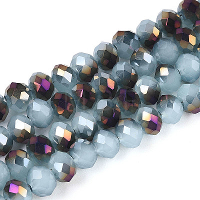 Electroplate Glass Beads Strands EGLA-A034-J6mm-F04-1