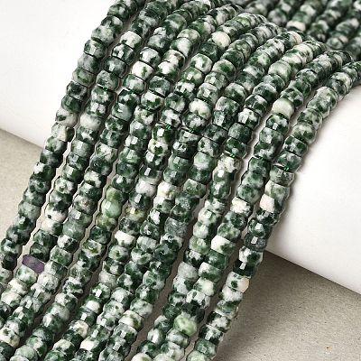 Natural Green Spot Jasper Heishi Beads Strands G-A299-A22-01-1