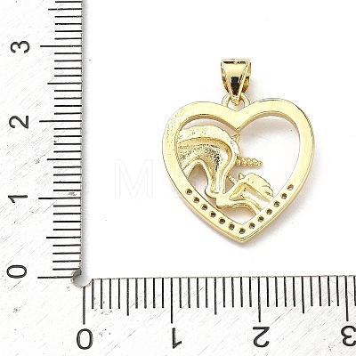 Brass Micro Pave Clear Cubic Zirconia Pendants KK-P350-08G-1