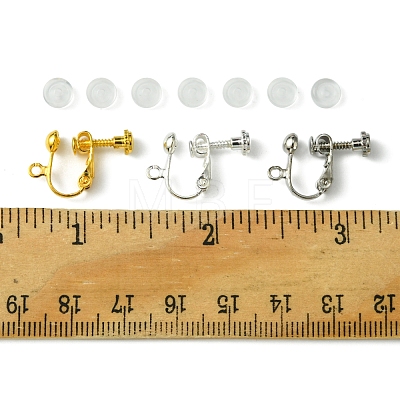 12Pcs 3 Colors Brass Screw On Clip-on Earring Findings KK-FS0001-29-1