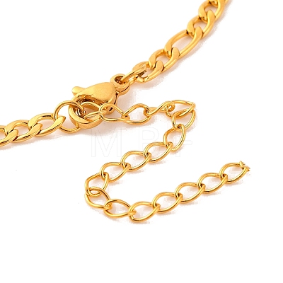 Constellation 202 Stainless Steel Figaro Chain Link Bracelets for Women Men AJEW-U006-01E-1