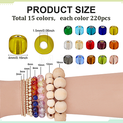 Glass Seed Beads SEED-PH0012-11-4mm-WH-1