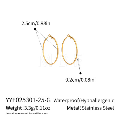 304 Stainless Steel Hoop Earrings OC2065-2-1